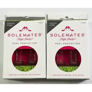 LOT OF 2 SoleMates High Heeler Clear Heel Protectors Stoppers Narrow Size. Clear